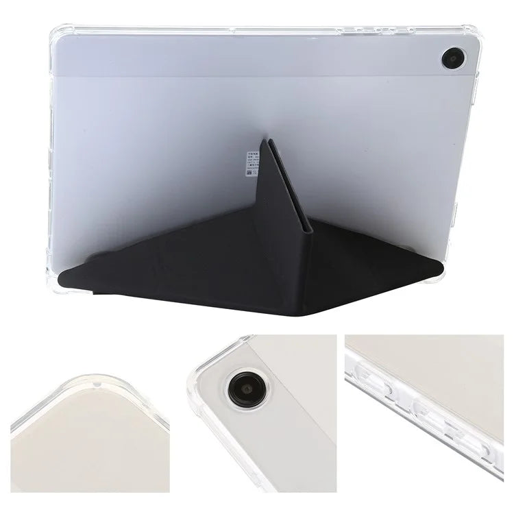 For Samsung Galaxy Tab A9+ Tablet Case PU+Acrylic+TPU Tri-fold Stand Cover