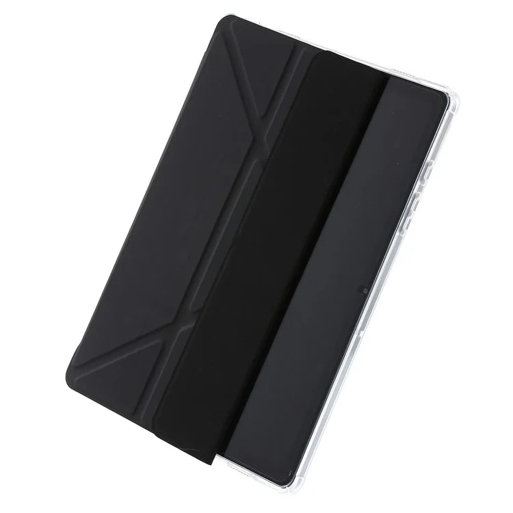 For Samsung Galaxy Tab A9+ Tablet Case PU+Acrylic+TPU Tri-fold Stand Cover