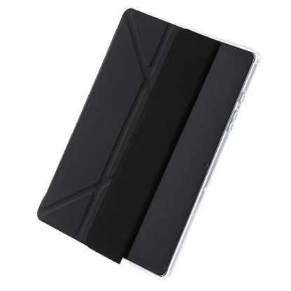 For Samsung Galaxy Tab A9+ Tablet Case PU+Acrylic+TPU Tri-fold Stand Cover