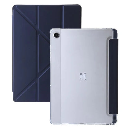 For Samsung Galaxy Tab A9+ Tablet Case PU+Acrylic+TPU Tri-fold Stand Cover