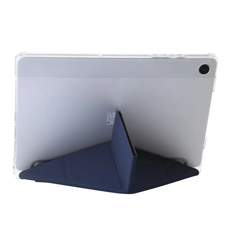 For Samsung Galaxy Tab A9+ Tablet Case PU+Acrylic+TPU Tri-fold Stand Cover