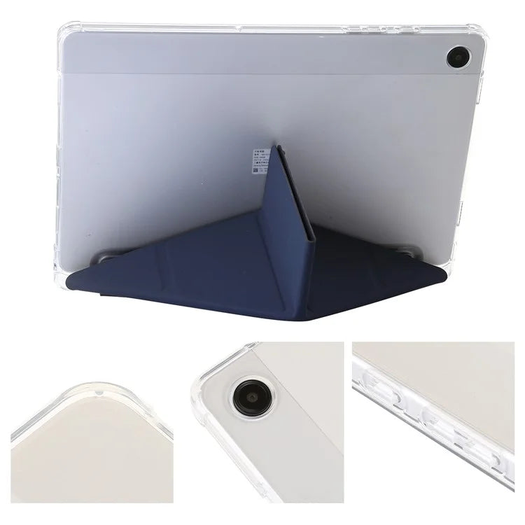 For Samsung Galaxy Tab A9+ Tablet Case PU+Acrylic+TPU Tri-fold Stand Cover