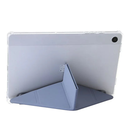 For Samsung Galaxy Tab A9+ Tablet Case PU+Acrylic+TPU Tri-fold Stand Cover
