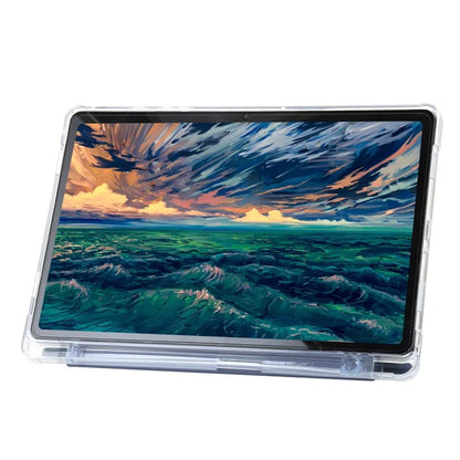 For Samsung Galaxy Tab A9+ Tablet Case PU+Acrylic+TPU Tri-fold Stand Cover