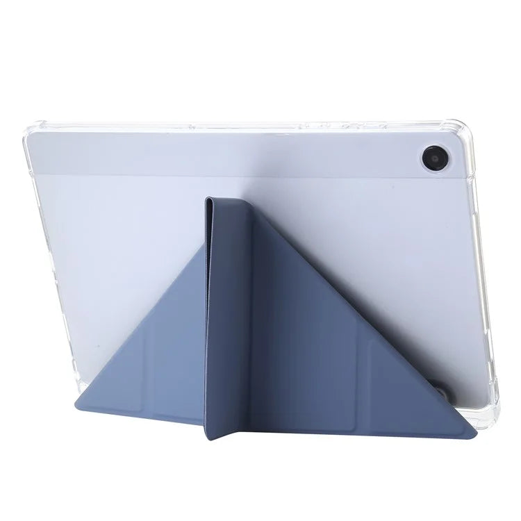 For Samsung Galaxy Tab A9+ Tablet Case PU+Acrylic+TPU Tri-fold Stand Cover