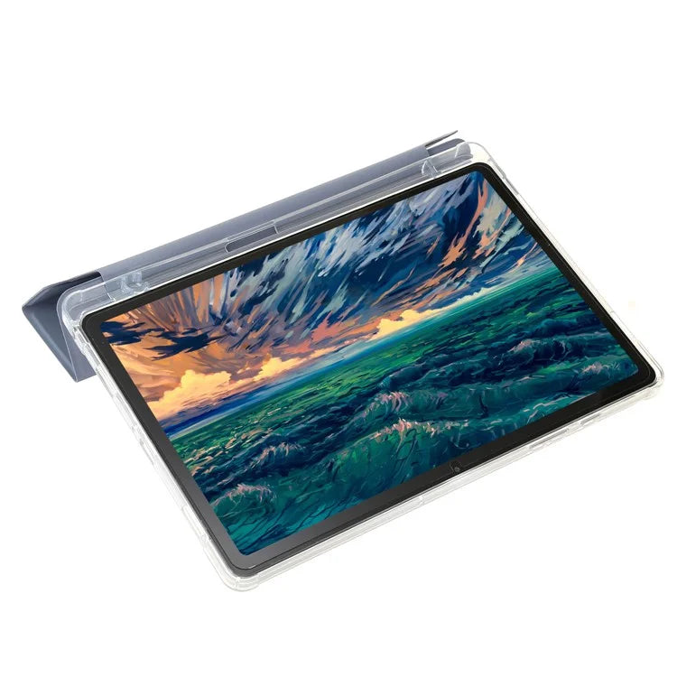 For Samsung Galaxy Tab A9+ Tablet Case PU+Acrylic+TPU Tri-fold Stand Cover