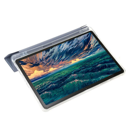 For Samsung Galaxy Tab A9+ Tablet Case PU+Acrylic+TPU Tri-fold Stand Cover