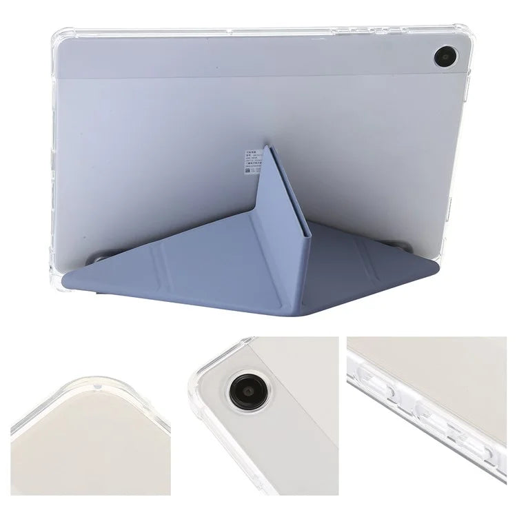 For Samsung Galaxy Tab A9+ Tablet Case PU+Acrylic+TPU Tri-fold Stand Cover