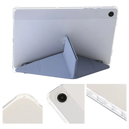 For Samsung Galaxy Tab A9+ Tablet Case PU+Acrylic+TPU Tri-fold Stand Cover