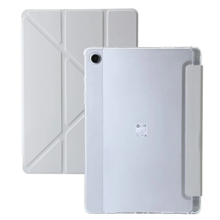 For Samsung Galaxy Tab A9+ Tablet Case PU+Acrylic+TPU Tri-fold Stand Cover