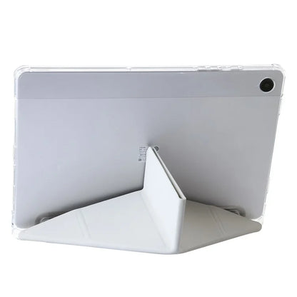 For Samsung Galaxy Tab A9+ Tablet Case PU+Acrylic+TPU Tri-fold Stand Cover