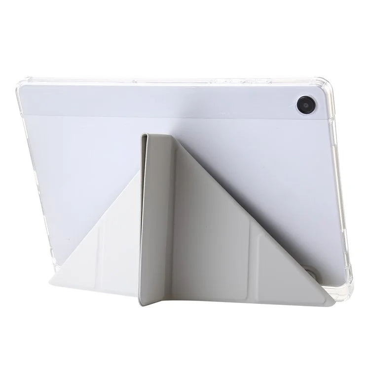 For Samsung Galaxy Tab A9+ Tablet Case PU+Acrylic+TPU Tri-fold Stand Cover