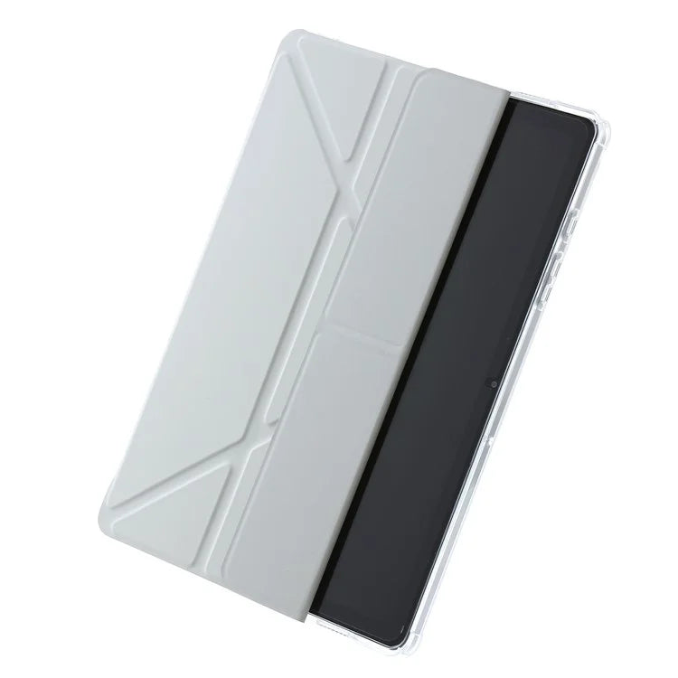 For Samsung Galaxy Tab A9+ Tablet Case PU+Acrylic+TPU Tri-fold Stand Cover
