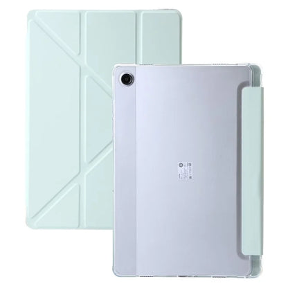 For Samsung Galaxy Tab A9+ Tablet Case PU+Acrylic+TPU Tri-fold Stand Cover