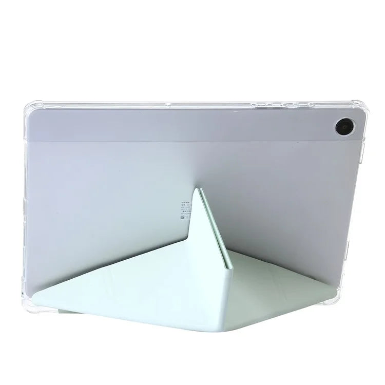 For Samsung Galaxy Tab A9+ Tablet Case PU+Acrylic+TPU Tri-fold Stand Cover