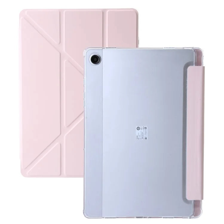 For Samsung Galaxy Tab A9+ Tablet Case PU+Acrylic+TPU Tri-fold Stand Cover