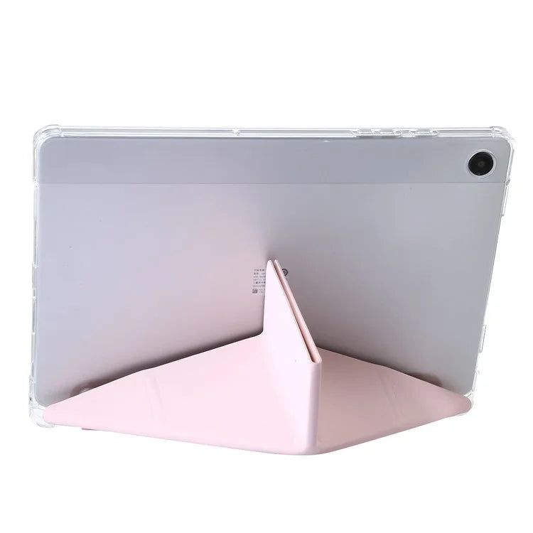 For Samsung Galaxy Tab A9+ Tablet Case PU+Acrylic+TPU Tri-fold Stand Cover