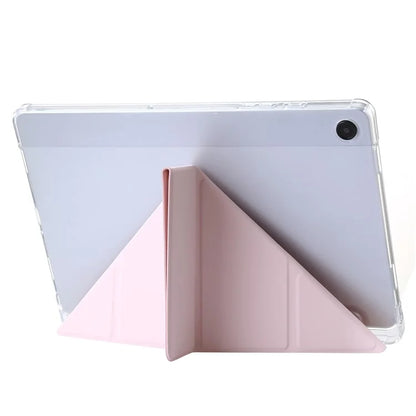 For Samsung Galaxy Tab A9+ Tablet Case PU+Acrylic+TPU Tri-fold Stand Cover