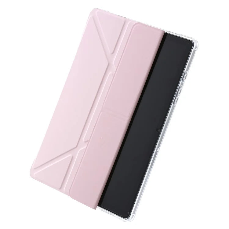 For Samsung Galaxy Tab A9+ Tablet Case PU+Acrylic+TPU Tri-fold Stand Cover