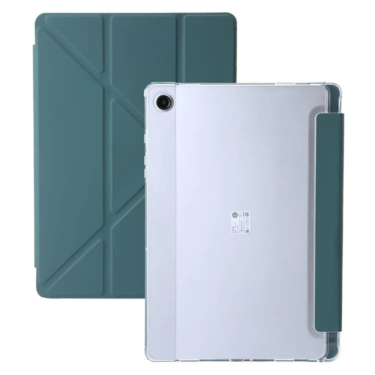 For Samsung Galaxy Tab A9+ Tablet Case PU+Acrylic+TPU Tri-fold Stand Cover