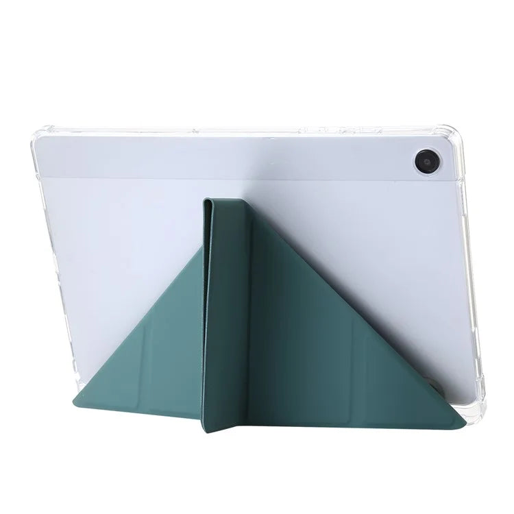 For Samsung Galaxy Tab A9+ Tablet Case PU+Acrylic+TPU Tri-fold Stand Cover