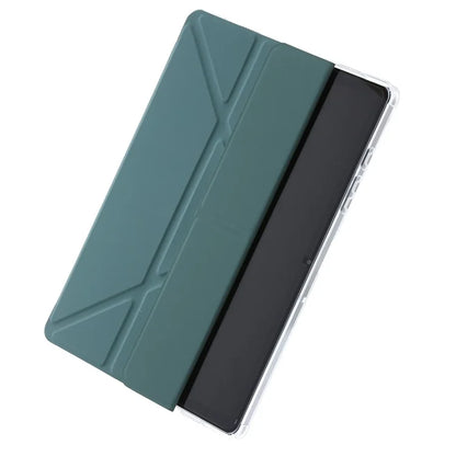 For Samsung Galaxy Tab A9+ Tablet Case PU+Acrylic+TPU Tri-fold Stand Cover