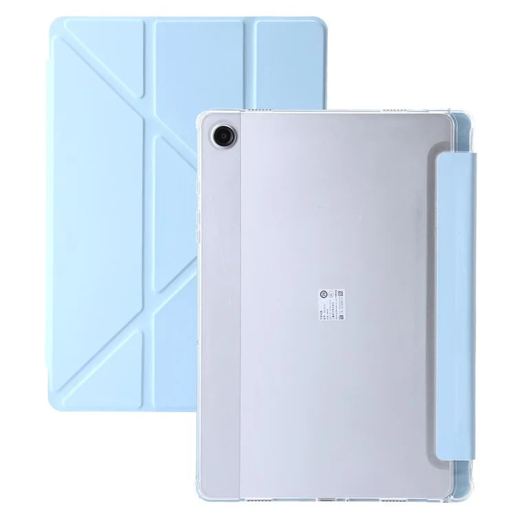 For Samsung Galaxy Tab A9+ Tablet Case PU+Acrylic+TPU Tri-fold Stand Cover