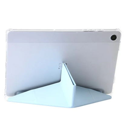 For Samsung Galaxy Tab A9+ Tablet Case PU+Acrylic+TPU Tri-fold Stand Cover