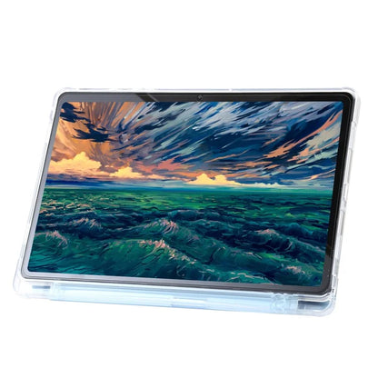 For Samsung Galaxy Tab A9+ Tablet Case PU+Acrylic+TPU Tri-fold Stand Cover