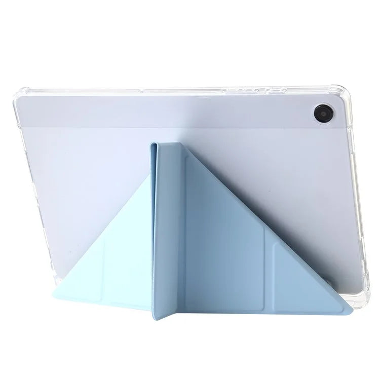 For Samsung Galaxy Tab A9+ Tablet Case PU+Acrylic+TPU Tri-fold Stand Cover