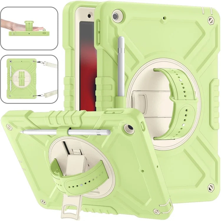 X-Shaped Series for iPad 10.2 (2019) / (2020) / (2021) Case Tablet Cover with Shoulder Strap / Hand Strap