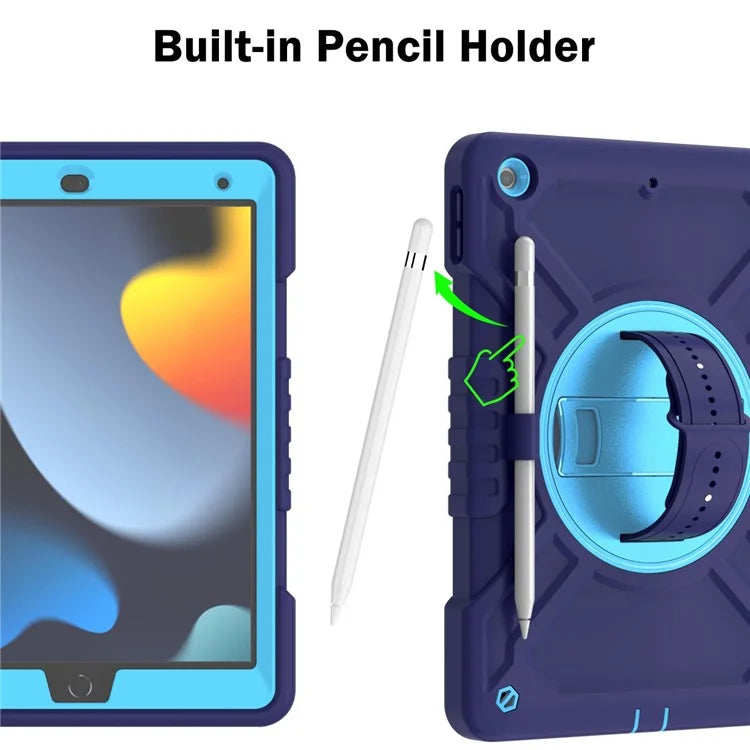 X-Shaped Series for iPad 10.2 (2019) / (2020) / (2021) Case Tablet Cover with Shoulder Strap / Hand Strap