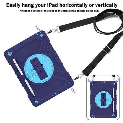 X-Shaped Series for iPad 10.2 (2019) / (2020) / (2021) Case Tablet Cover with Shoulder Strap / Hand Strap