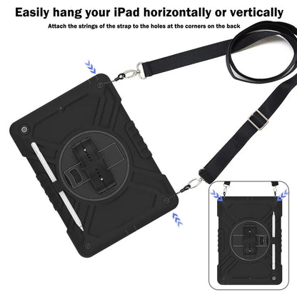 X-Shaped Series for iPad 10.2 (2019) / (2020) / (2021) Case Tablet Cover with Shoulder Strap / Hand Strap