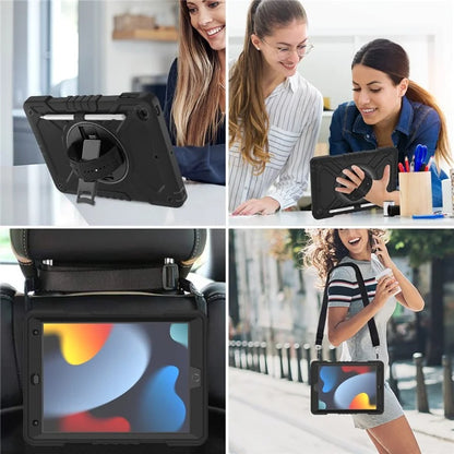 X-Shaped Series for iPad 10.2 (2019) / (2020) / (2021) Case Tablet Cover with Shoulder Strap / Hand Strap