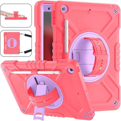 X-Shaped Series for iPad 10.2 (2019) / (2020) / (2021) Case Tablet Cover with Shoulder Strap / Hand Strap