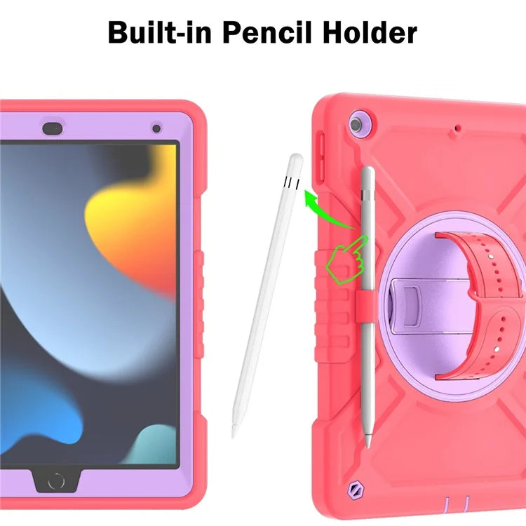 X-Shaped Series for iPad 10.2 (2019) / (2020) / (2021) Case Tablet Cover with Shoulder Strap / Hand Strap
