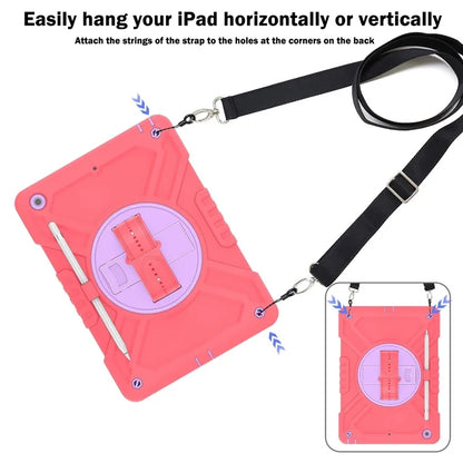 X-Shaped Series for iPad 10.2 (2019) / (2020) / (2021) Case Tablet Cover with Shoulder Strap / Hand Strap
