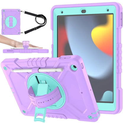 X-Shaped Series for iPad 10.2 (2019) / (2020) / (2021) Case Tablet Cover with Shoulder Strap / Hand Strap