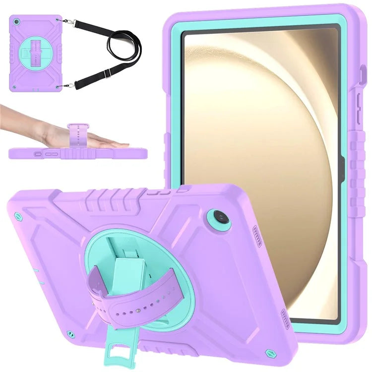 X-Shaped Series for Samsung Galaxy Tab A9+ Case PC+Silicone Rugged Shockproof Tablet Cover