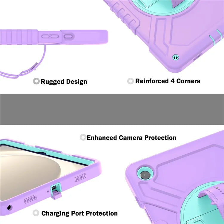 X-Shaped Series for Samsung Galaxy Tab A9+ Case PC+Silicone Rugged Shockproof Tablet Cover