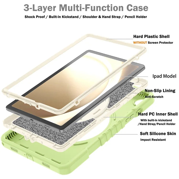 X-Shaped Series for Samsung Galaxy Tab A9+ Case PC+Silicone Rugged Shockproof Tablet Cover