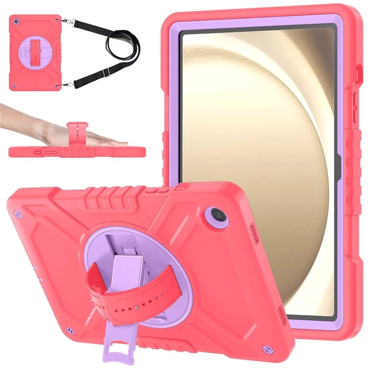X-Shaped Series for Samsung Galaxy Tab A9+ Case PC+Silicone Rugged Shockproof Tablet Cover