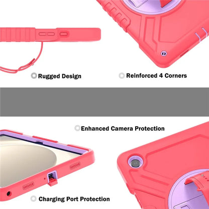 X-Shaped Series for Samsung Galaxy Tab A9+ Case PC+Silicone Rugged Shockproof Tablet Cover