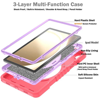 X-Shaped Series for Samsung Galaxy Tab A9+ Case PC+Silicone Rugged Shockproof Tablet Cover