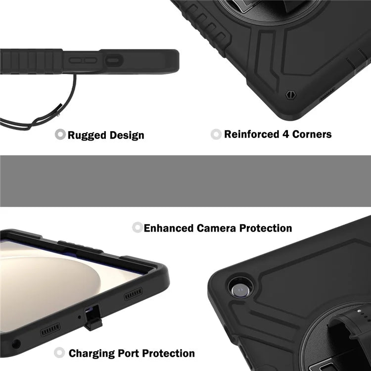 X-Shaped Series for Samsung Galaxy Tab A9+ Case PC+Silicone Rugged Shockproof Tablet Cover