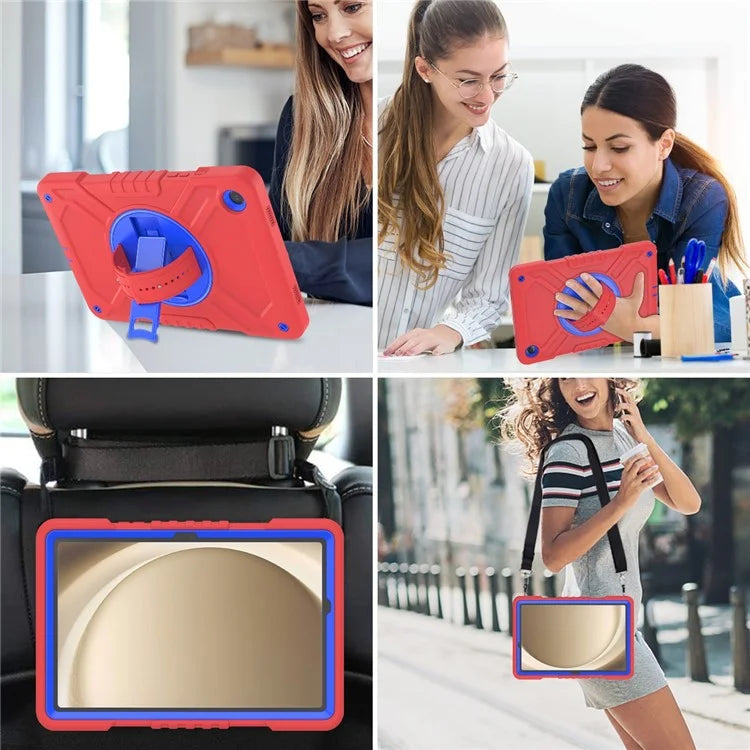 X-Shaped Series for Samsung Galaxy Tab A9+ Case PC+Silicone Rugged Shockproof Tablet Cover
