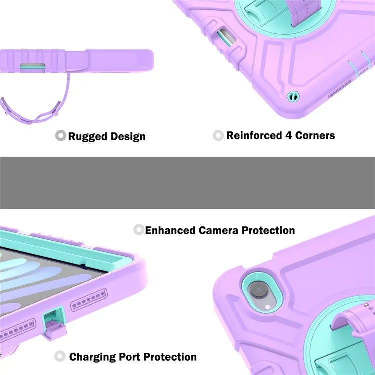 X-Shaped Series for iPad mini (2021) Tablet Case Kickstand Rugged Cover with Shoulder Strap