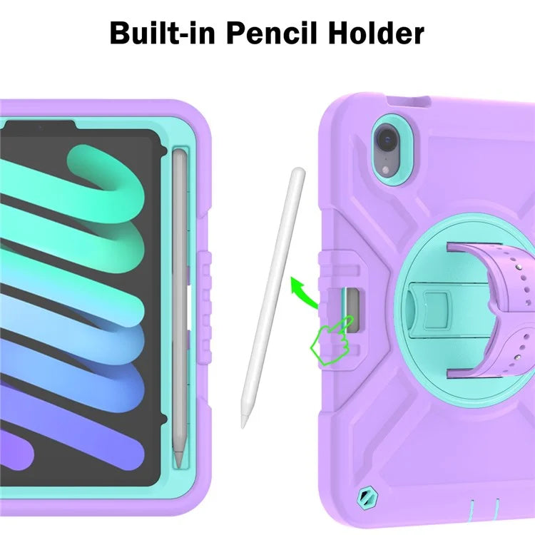 X-Shaped Series for iPad mini (2021) Tablet Case Kickstand Rugged Cover with Shoulder Strap