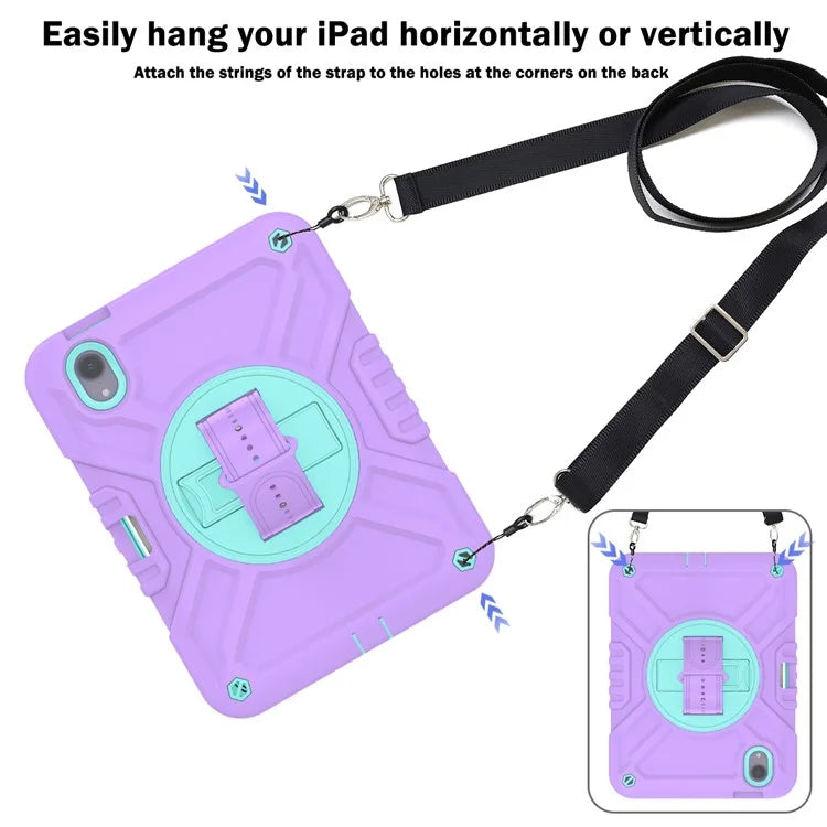 X-Shaped Series for iPad mini (2021) Tablet Case Kickstand Rugged Cover with Shoulder Strap